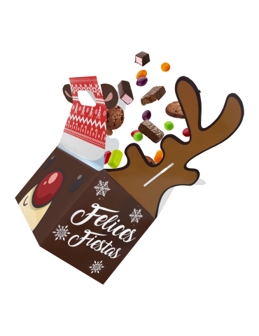 Caja Tipo Box Lunch Reno Navideño
