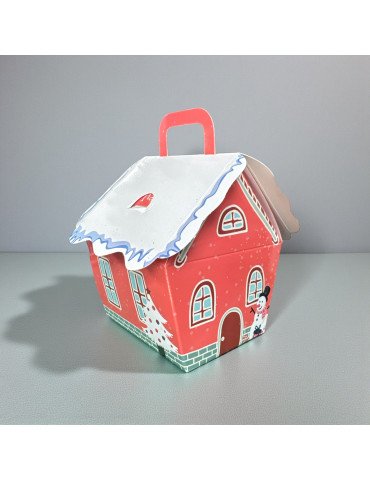 Caja Tipo Dulcero Diseño Casa Navideña Nevada 2