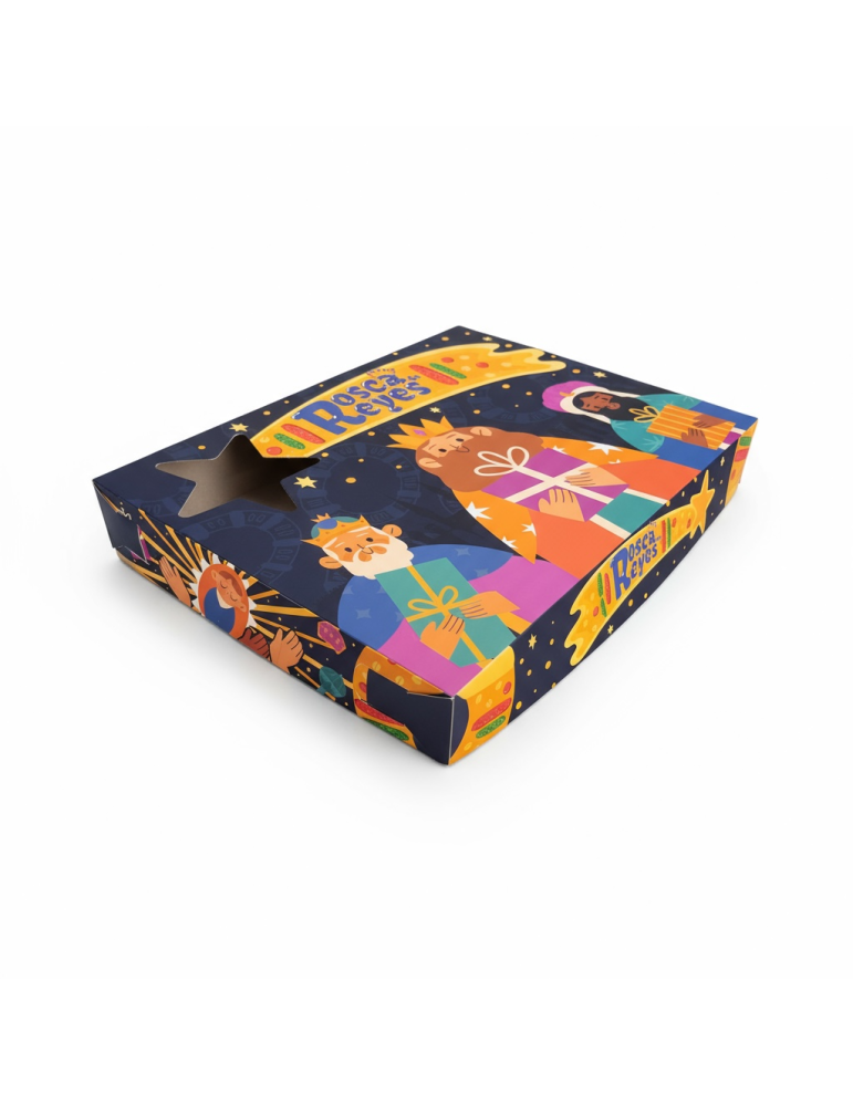 Caja Chica Con Tapa Para Rosca de Reyes