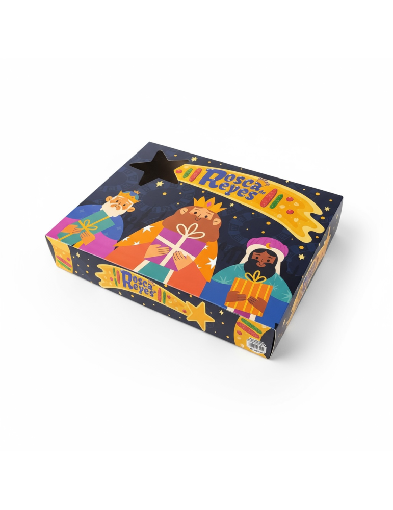 Caja Chica Con Tapa Para Rosca de Reyes