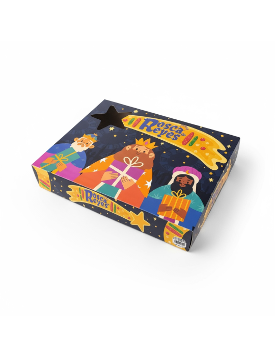 Caja Chica Con Tapa Para Rosca de Reyes