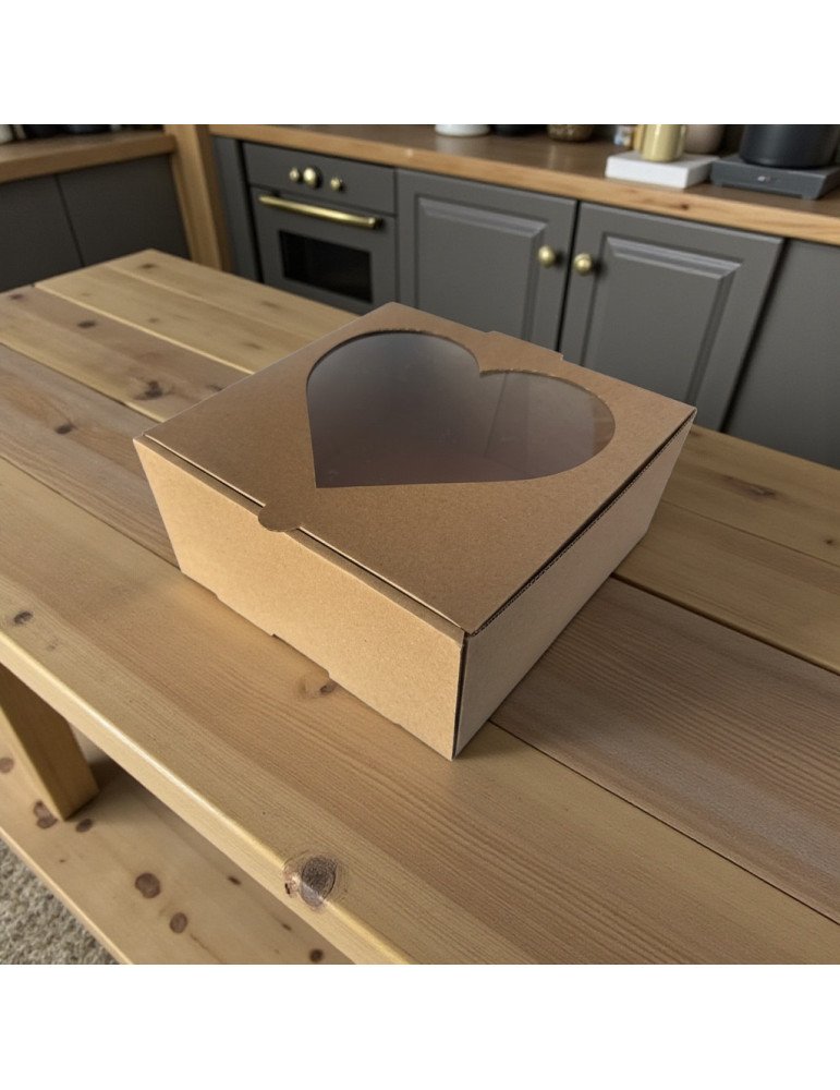 Caja De Cartón Microcorrugado Mailbox Grande Con Ventana De Acetato Corazón