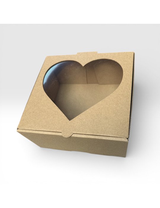 Caja De Cartón Microcorrugado Mailbox Grande Con Ventana De Acetato Corazón