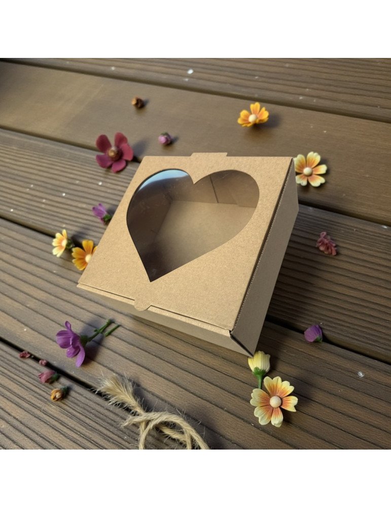 Caja De Cartón Microcorrugado Mailbox Grande Con Ventana De Acetato Corazón