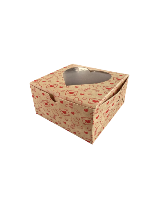 Caja Para Galletas Con Ventana Corazón De Acetato