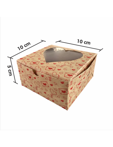 Caja Para Galletas Con Ventana Corazón De Acetato 2