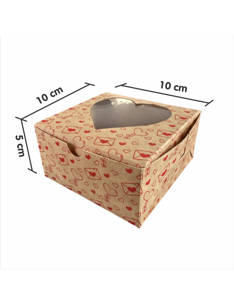 Caja Para Galletas Con Ventana Corazón De Acetato