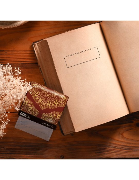 Sello Personalizado Autoentintable - Exlibris - Sello Para Marcar Tus Libros (2.3x5.9cm)