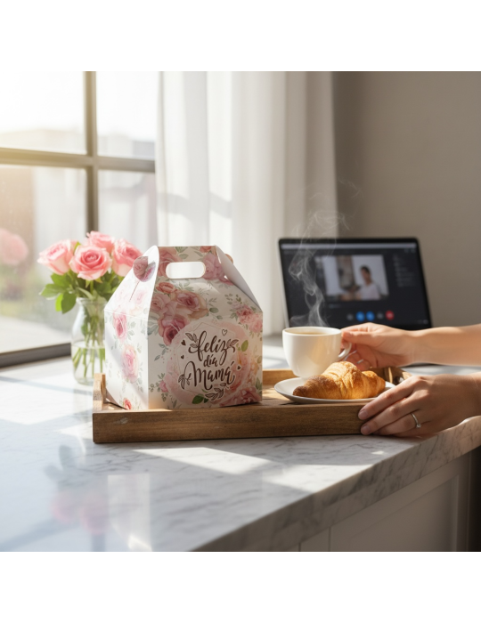 Caja Tipo Box Lunch Mediana Día de Las Madres
