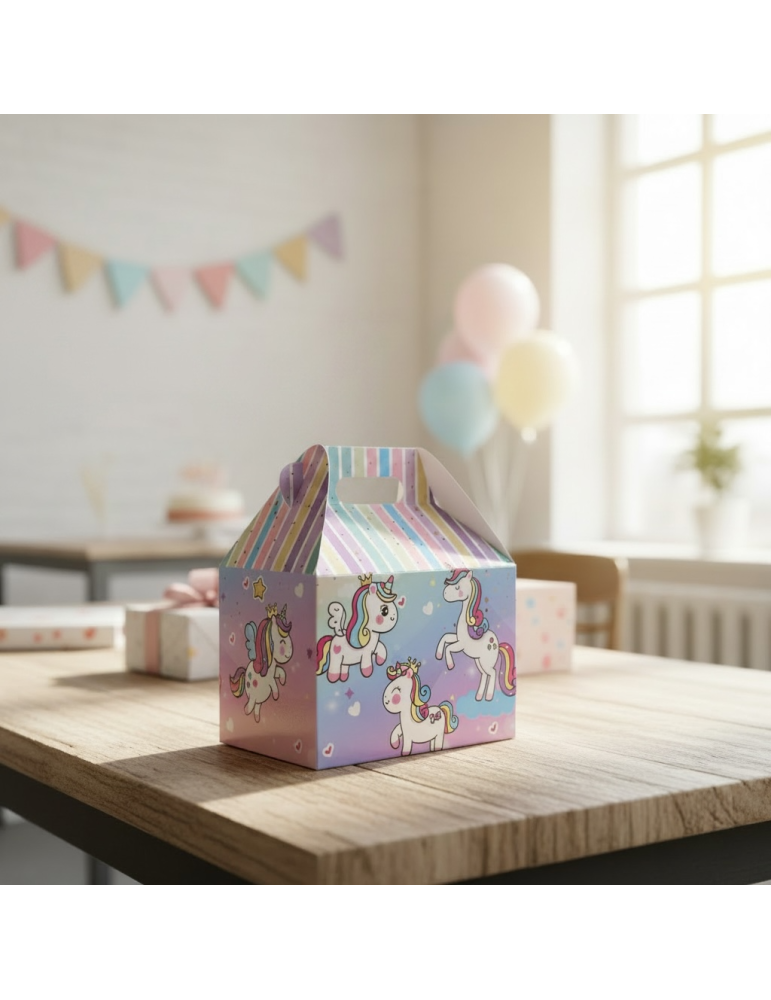 Inkvasor Caja Tipo Box Lunch Diseño Unicornios