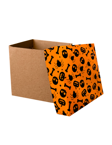 Caja Cuadrada Con Tapa Para Regalo Halloween (25 pzs)