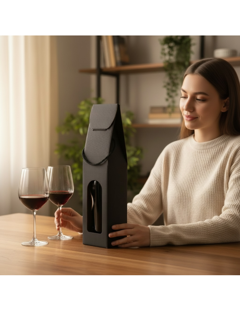 Caja de Cartón Para Botella de Vino