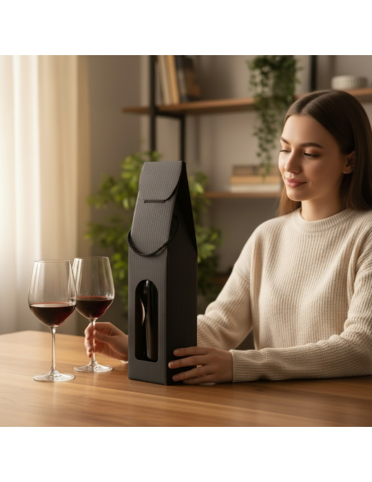 Caja de Cartón Para Botella de Vino