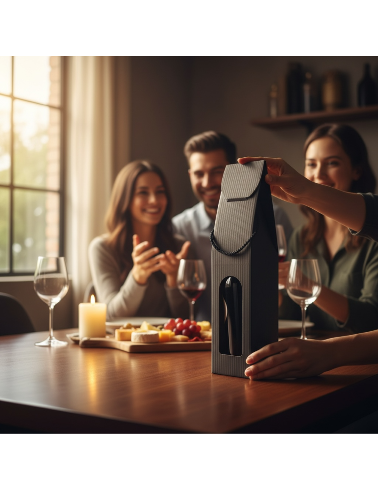 Caja de Cartón Para Botella de Vino