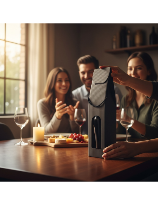 Caja de Cartón Para Botella de Vino
