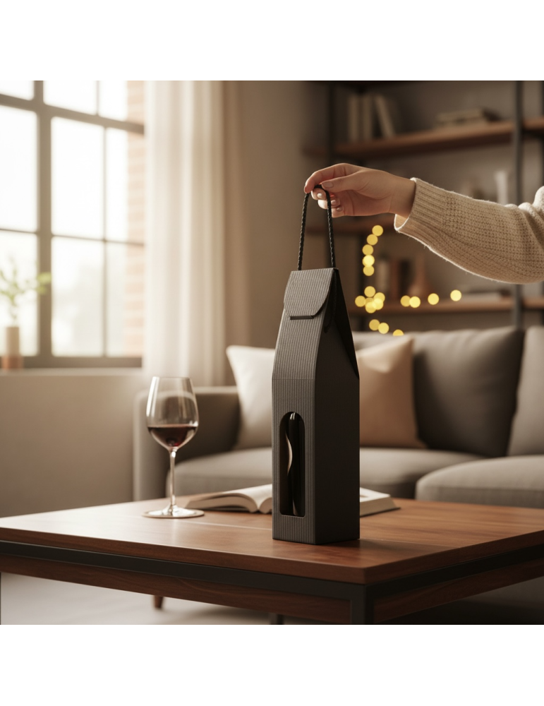 Caja de Cartón Para Botella de Vino