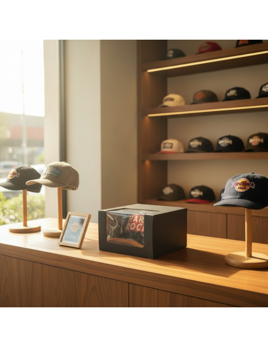 Caja de Cartón Microcorrugado Con Ventana Para Gorra