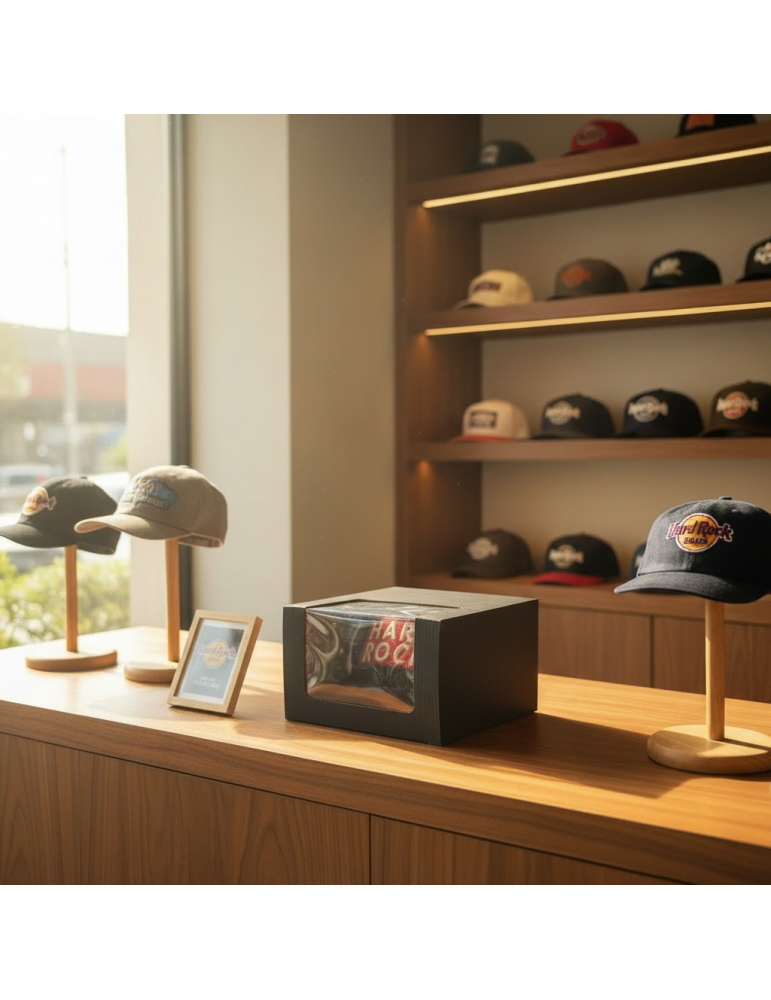 Caja de Cartón Microcorrugado Con Ventana Para Gorra