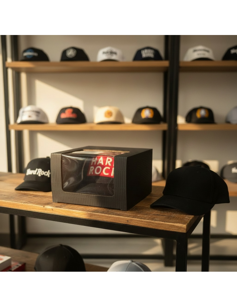 Caja de Cartón Microcorrugado Con Ventana Para Gorra