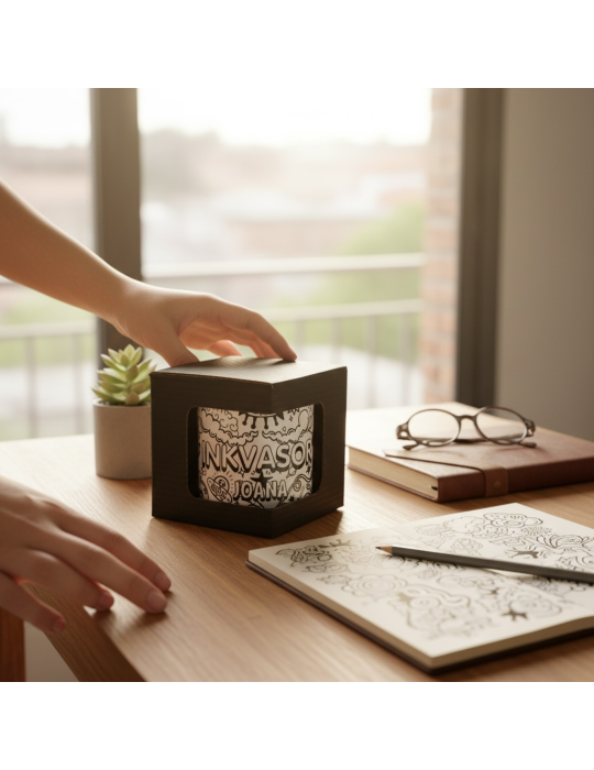Caja de Cartón Negro para Taza con Ventana