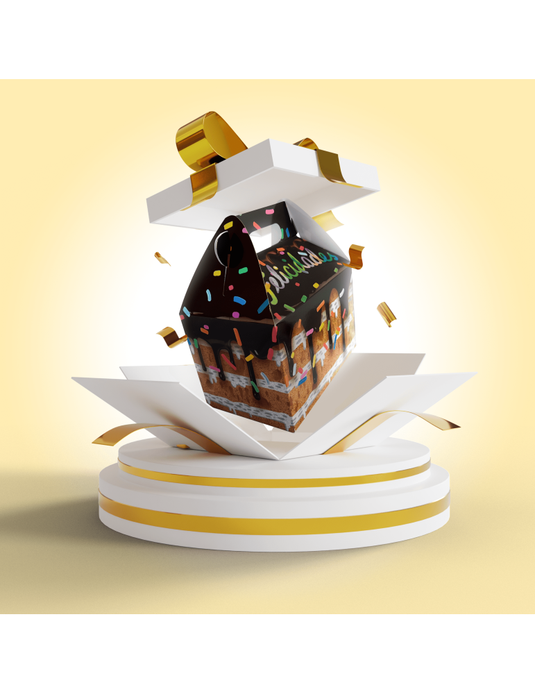 Caja Tipo Box Lunch Pastel De Fiesta