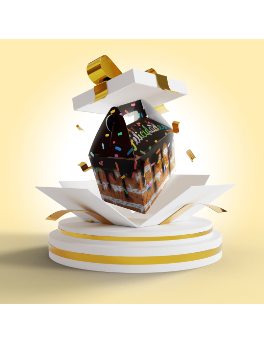 Caja Tipo Box Lunch Pastel De Fiesta