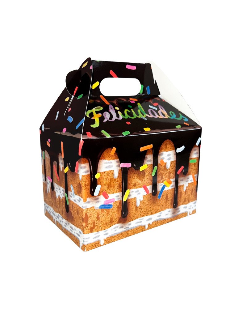 Caja Tipo Box Lunch Pastel De Fiesta
