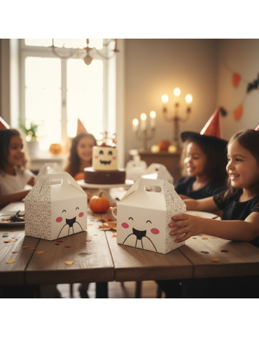 Caja Tipo Box Lunch Diseño Fantasma Halloween