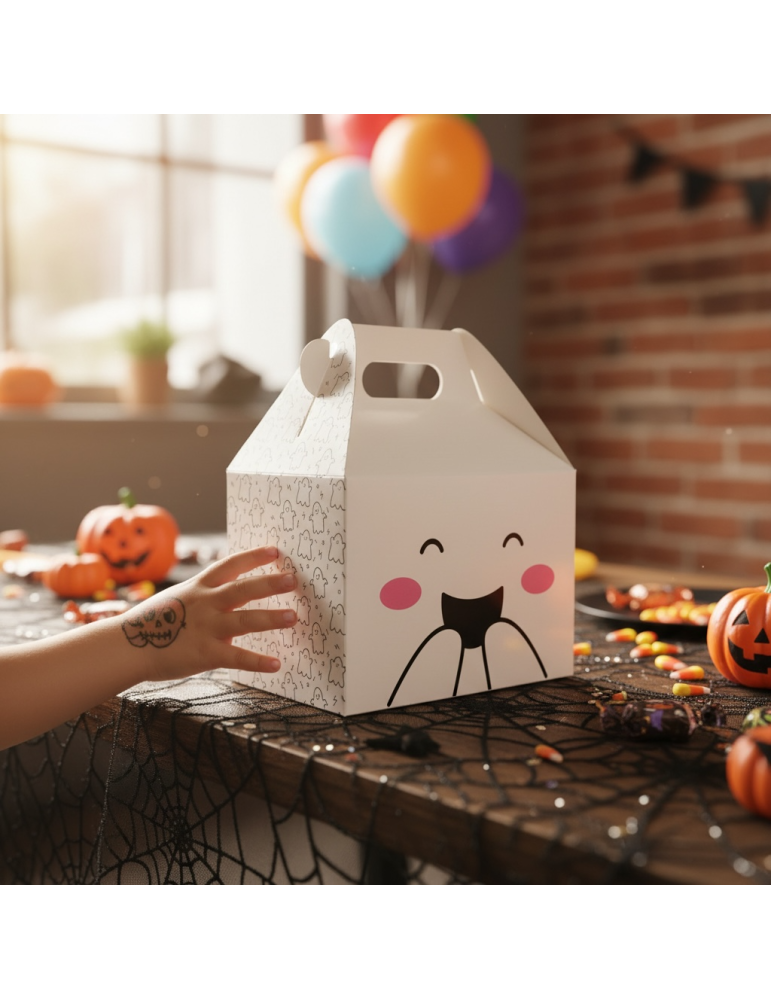 Caja Tipo Box Lunch Diseño Fantasma Halloween