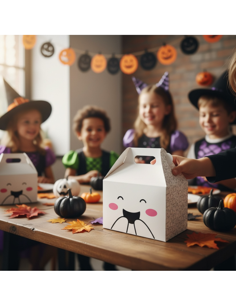 Caja Tipo Box Lunch Diseño Fantasma Halloween