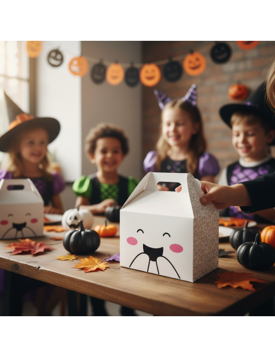 Caja Tipo Box Lunch Diseño Fantasma Halloween