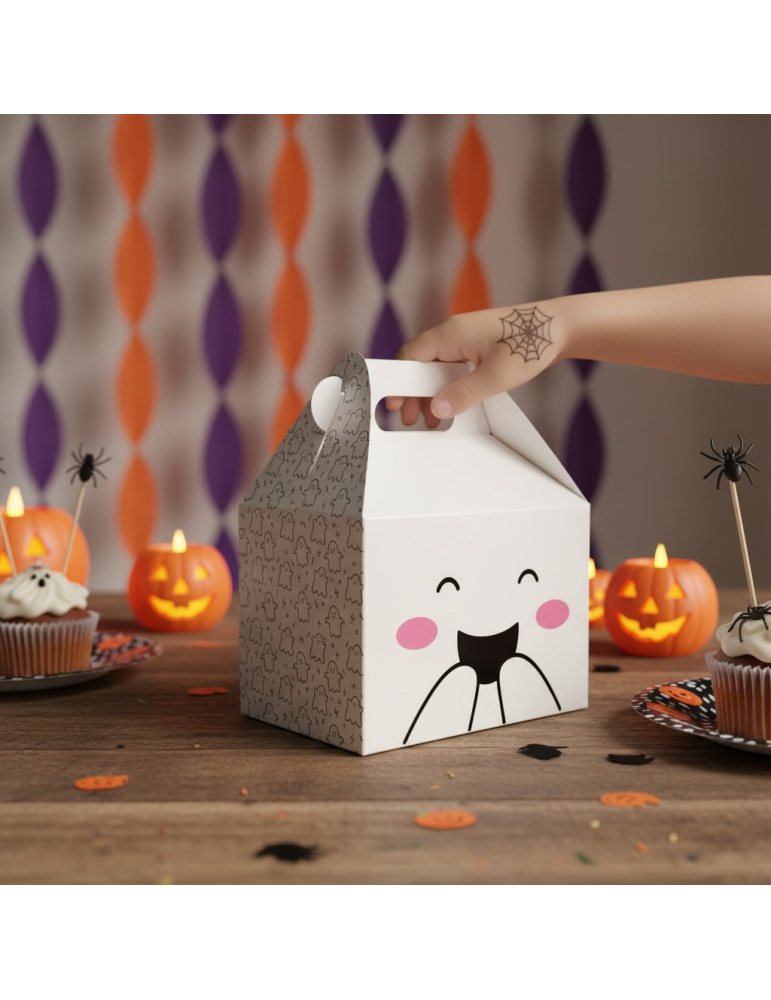 Caja Tipo Box Lunch Diseño Fantasma Halloween
