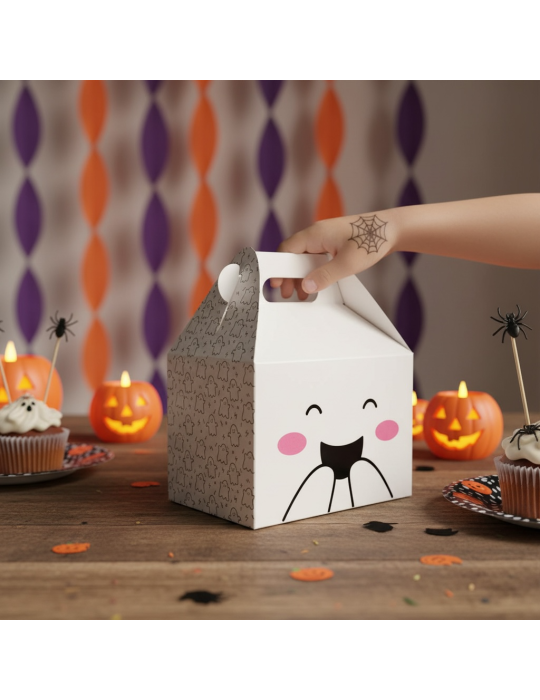 Caja Tipo Box Lunch Diseño Fantasma Halloween