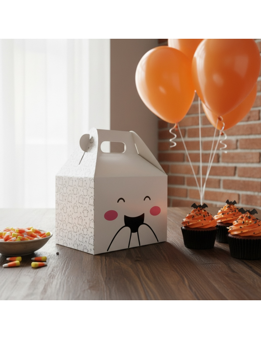 Caja Tipo Box Lunch Diseño Fantasma Halloween