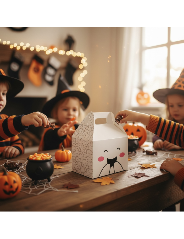 Caja Tipo Box Lunch Diseño Fantasma Halloween