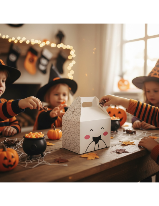 Caja Tipo Box Lunch Diseño Fantasma Halloween