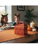 Caja Chica Tipo Box Lunch Diseño Halloween Naranja