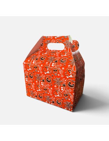 Caja Chica Tipo Box Lunch Diseño Halloween Naranja 2