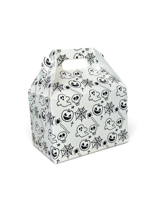 Caja Chica Tipo Box Lunch Diseño Halloween Blanca