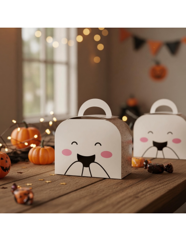 Caja Tipo Fancy Box Lunch Diseño Fantasma Halloween 2