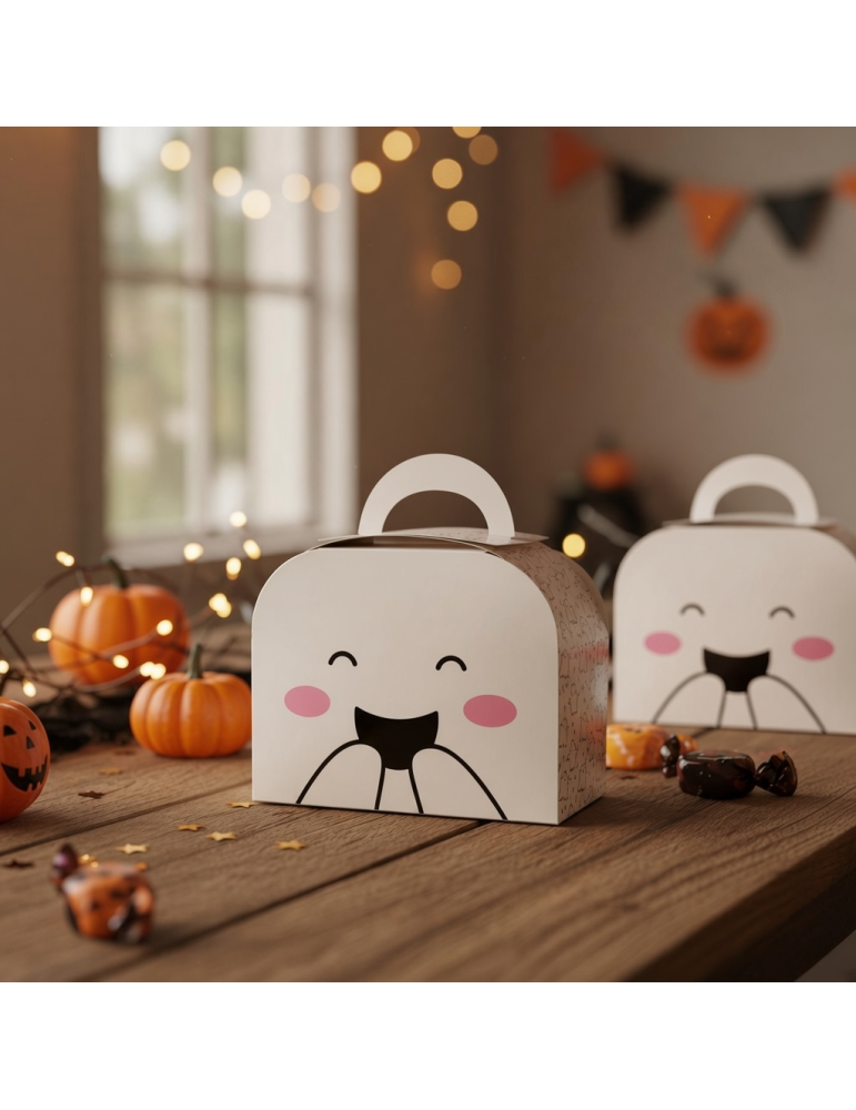 Caja Tipo Fancy Box Lunch Diseño Fantasma Halloween
