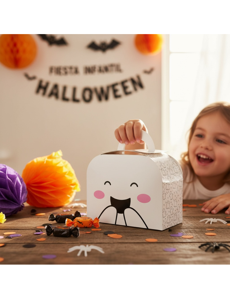 Caja Tipo Fancy Box Lunch Diseño Fantasma Halloween