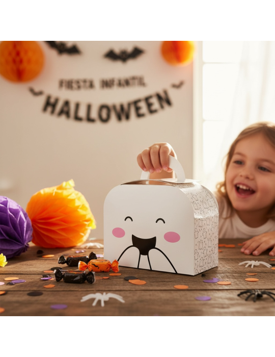 Caja Tipo Fancy Box Lunch Diseño Fantasma Halloween