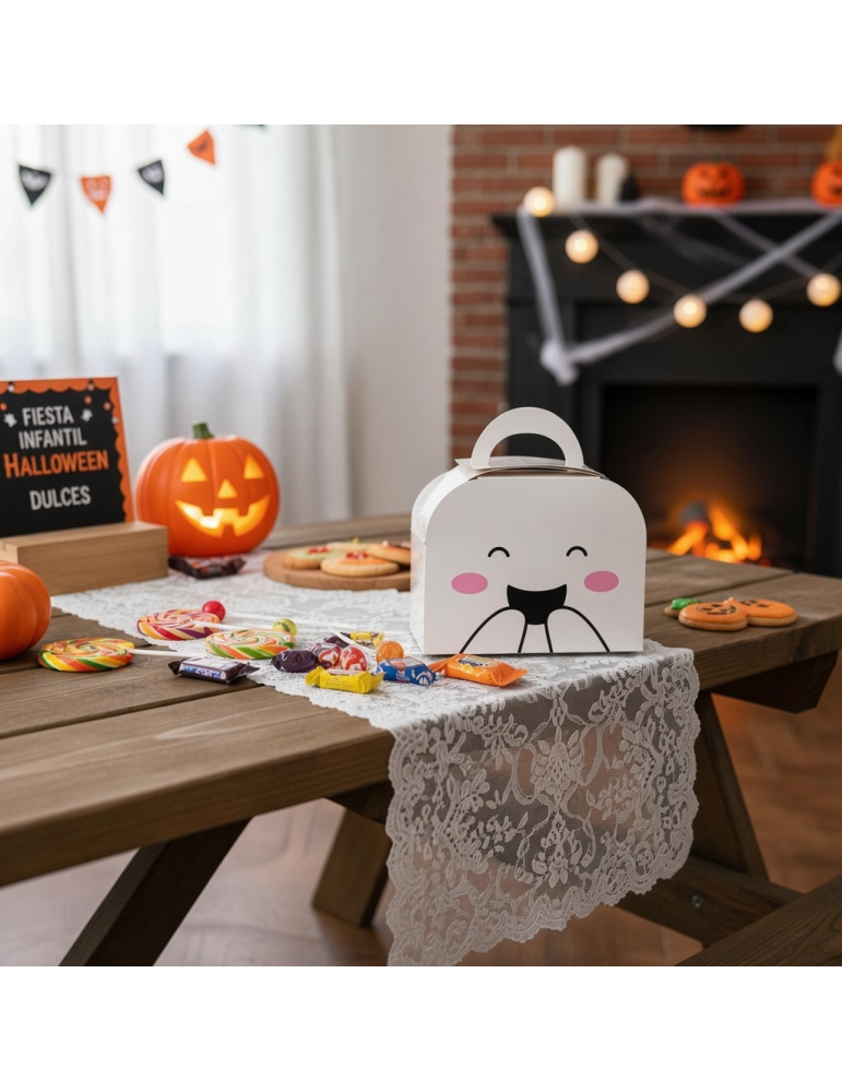 Caja Tipo Fancy Box Lunch Diseño Fantasma Halloween