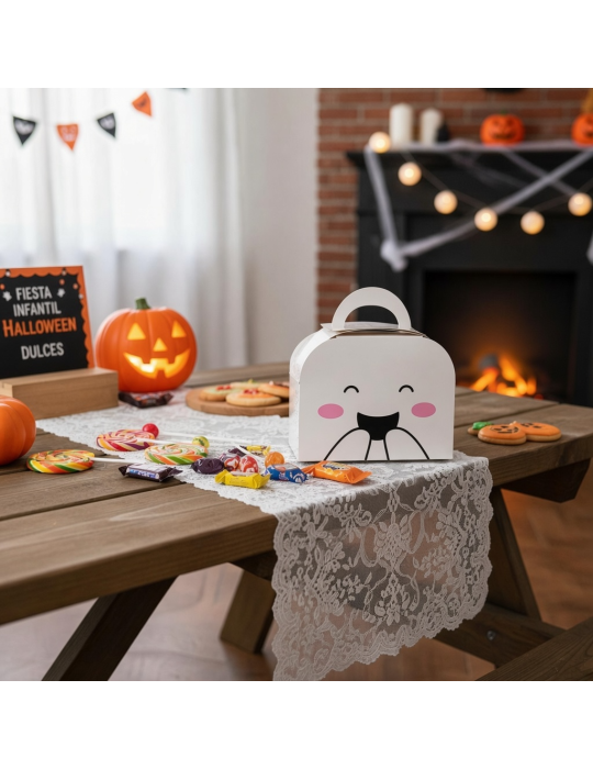 Caja Tipo Fancy Box Lunch Diseño Fantasma Halloween