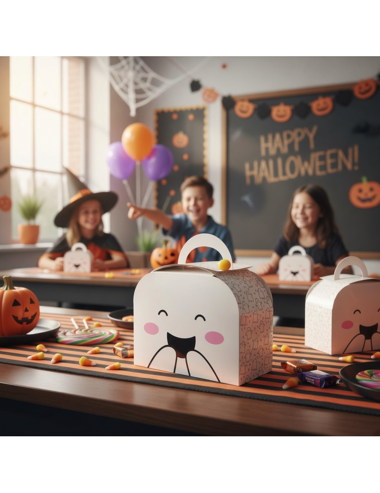 Caja Tipo Fancy Box Lunch Diseño Fantasma Halloween