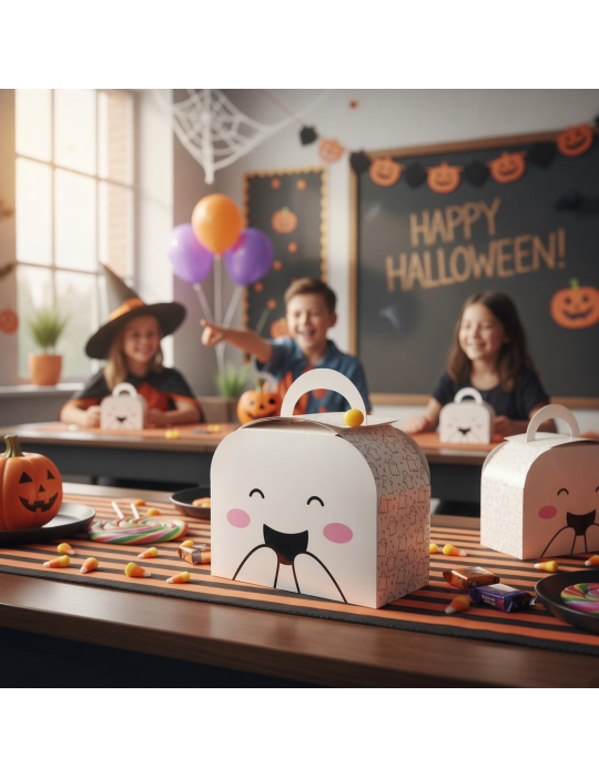 Caja Tipo Fancy Box Lunch Diseño Fantasma Halloween