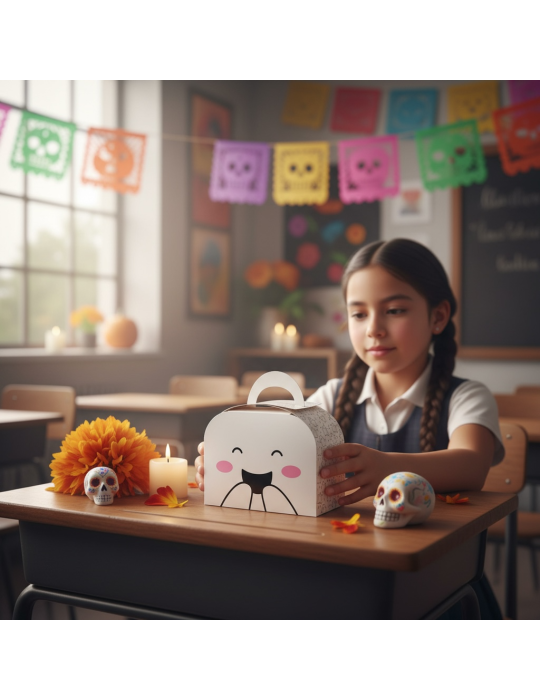 Caja Tipo Fancy Box Lunch Diseño Fantasma Halloween