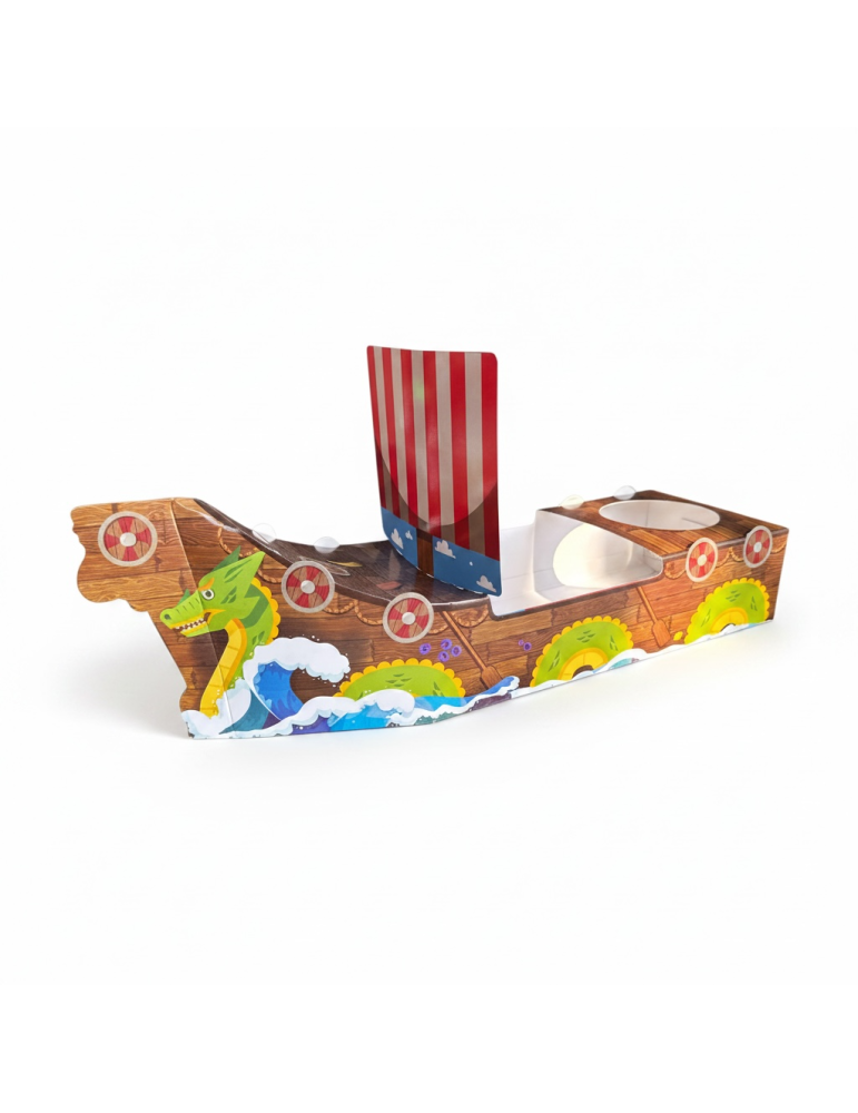 Charola para fiestas infantiles Diseño Barco Vikingo