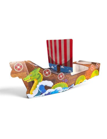 Charola para fiestas infantiles Diseño Barco Vikingo 2
